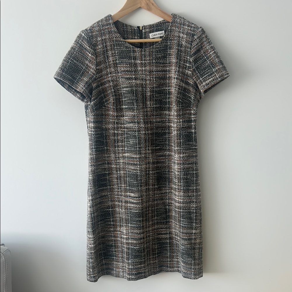 Calvin Klein Gray and Black Sheath Mini Dress